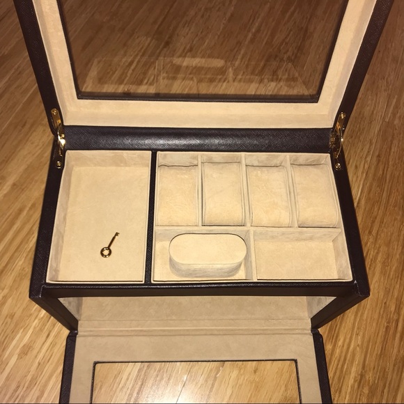 Wolf Designs Double Watch Winder Storage Box Black - Picture 3 of 12